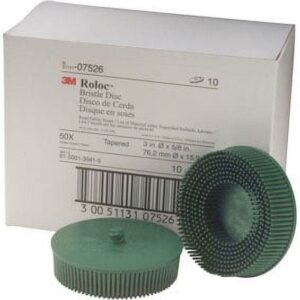 3M Scotch Brite Roloc Bristle Disc, 3 in, Green, 10 Pack