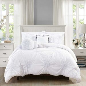 10-Piece Bed-in-a-Bag Sunflower Comforter Set King/Cal King White