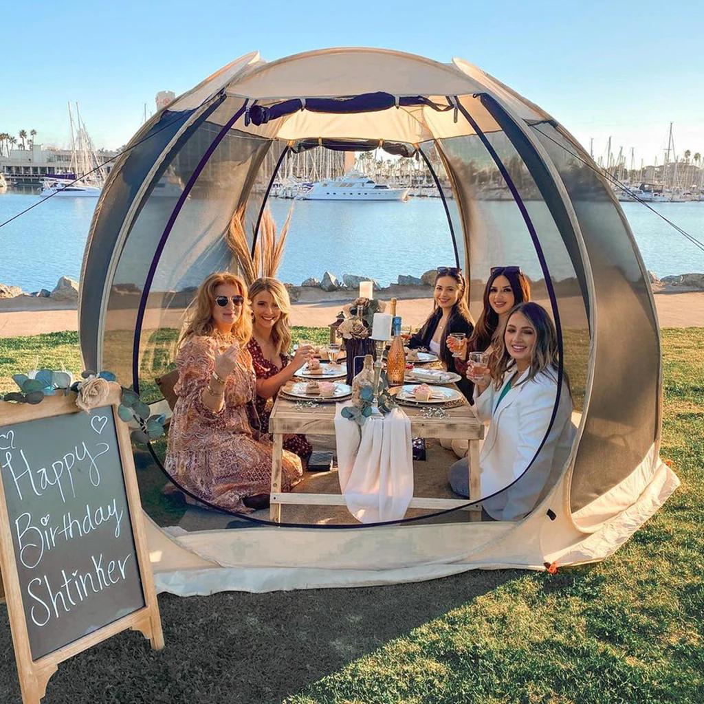 10'x10' Gazebo Pop up with Mosquito Netting Portable, Beige, 10 ft, Multicolor - Image 4