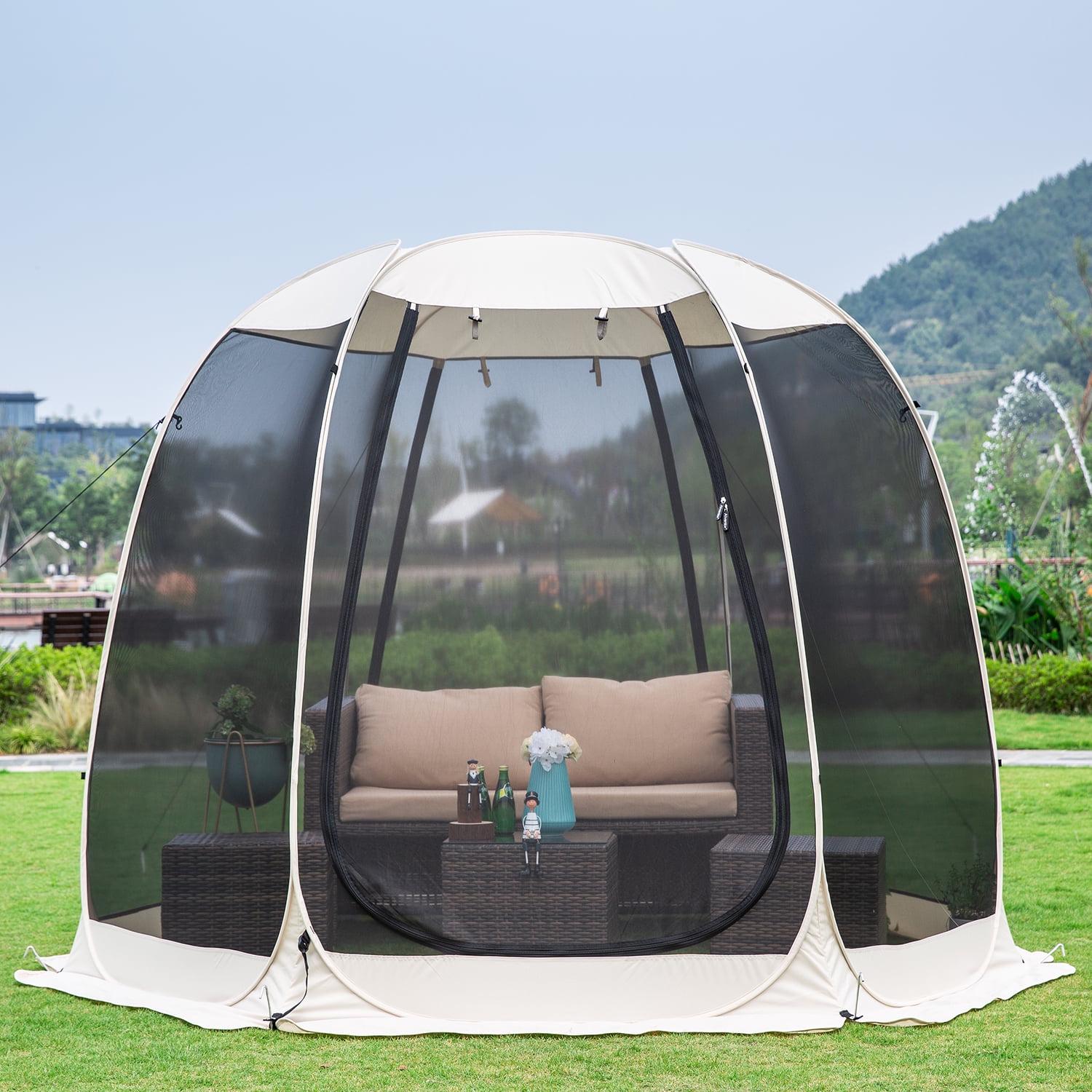 10'x10' Gazebo Pop up with Mosquito Netting Portable, Beige, 10 ft, Multicolor - Image 3