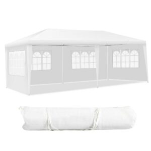 Gymax 10'x20' Outdoor Canopy Weather-resistant Tent Wedding Party Tent 4 Sidewalls W/Carry Bag