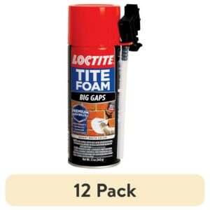 (12 pack) Loctite Tite Foam Insulating Foam Sealant Big Gaps, Pack of 1, White 12 oz Can