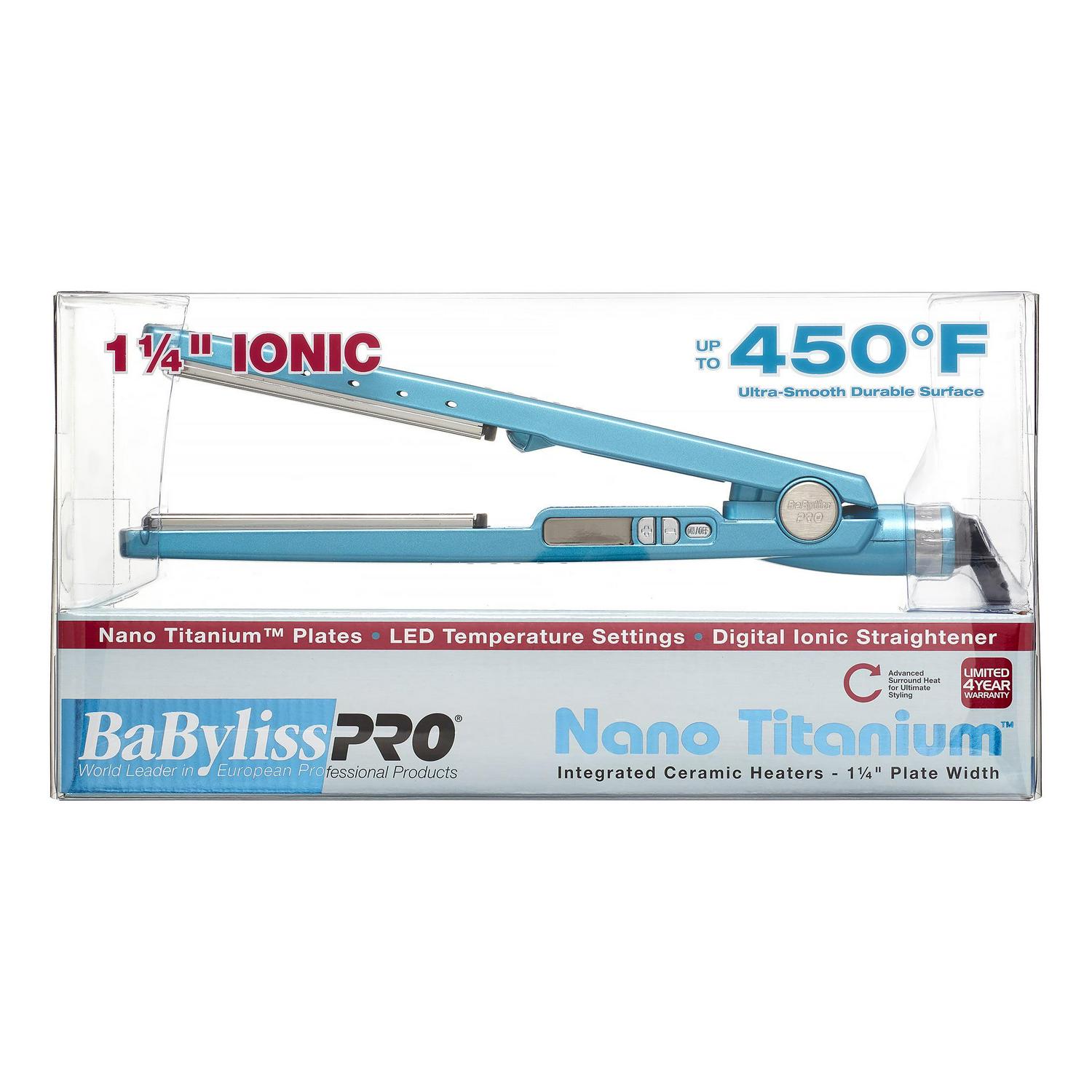 ($139.99 Value) Babyliss Pro Nano Titanium Titanium-Plated Hair Straightening Flat Iron, 1.25" - Image 3