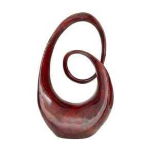 14" x 24" Brown Polystone Swirl Abstract Sculpture, by DecMode