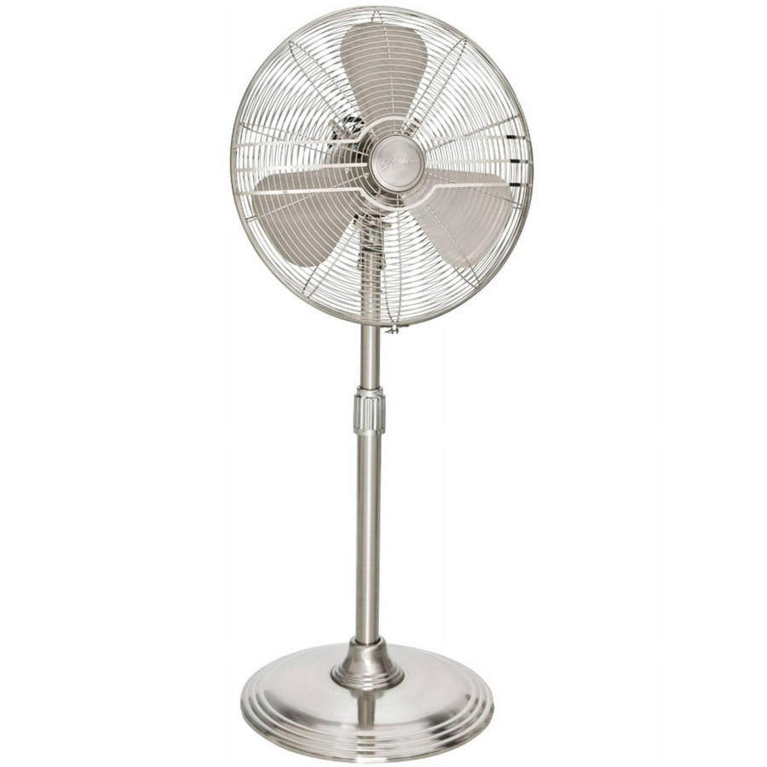 HUNTER 90438 16" Retro Pedestal Stand Fan with Brushed Nickel Finish - Image 2