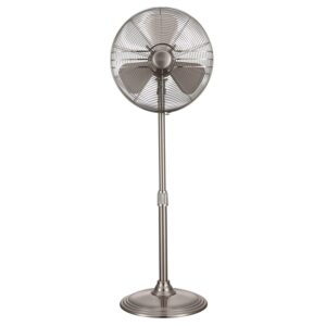 HUNTER 90438 16" Retro Pedestal Stand Fan with Brushed Nickel Finish