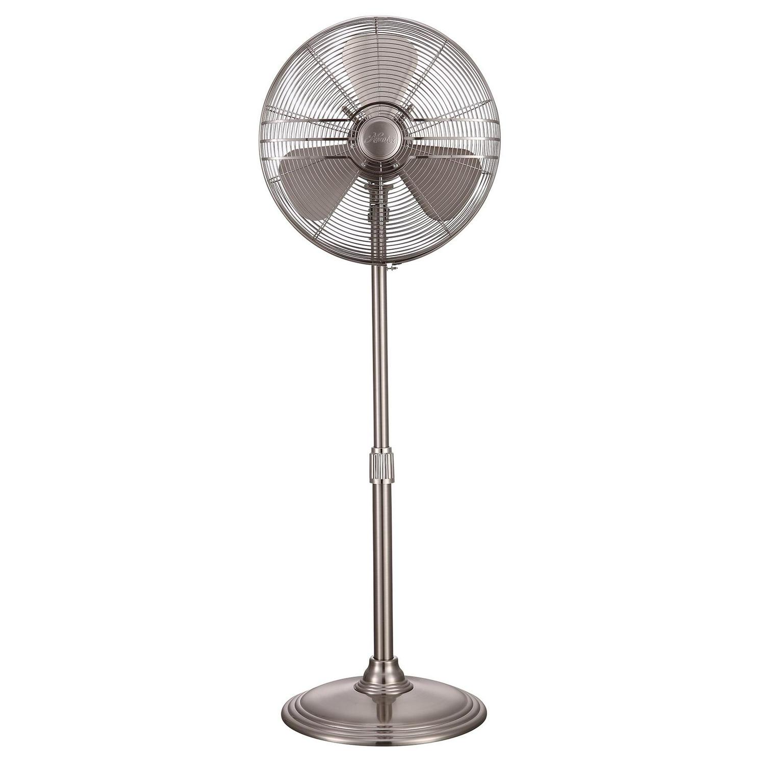 HUNTER 90438 16" Retro Pedestal Stand Fan with Brushed Nickel Finish