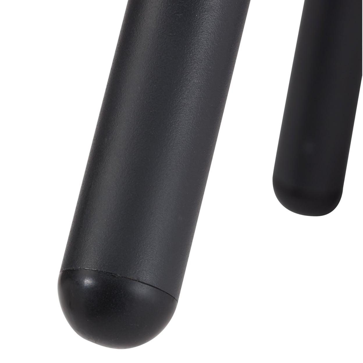 19" - 25" Height Adjustable Swivel Stool, Wooden Seat and Black Frame - Image 6