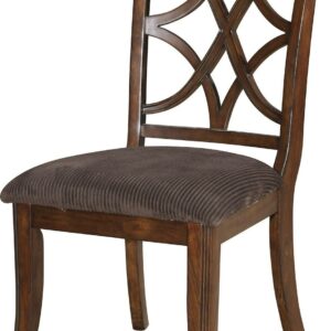 19 Inch Wide Wood Dining Side Chair, Set of 2, Brown- Saltoro Sherpi