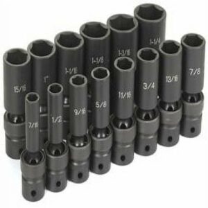 Grey Pneumatic 1314UD 14 Piece 1/2" Drive Deep Fractional Universal Set