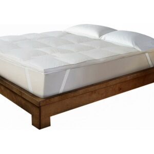 Rio Home Fashions Hotel Laundry 1.5 inch Hotel Style Feather & Down Alternative Blend Feather Bed with Anchor Bands Queen