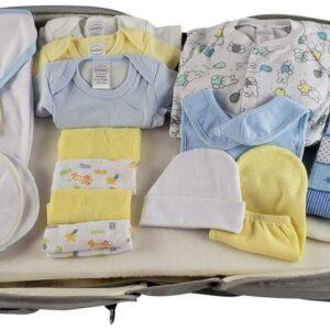 Bambini Boy Portable Changing Table Diaper Bag Baby Layette & Gift Set, 20pc