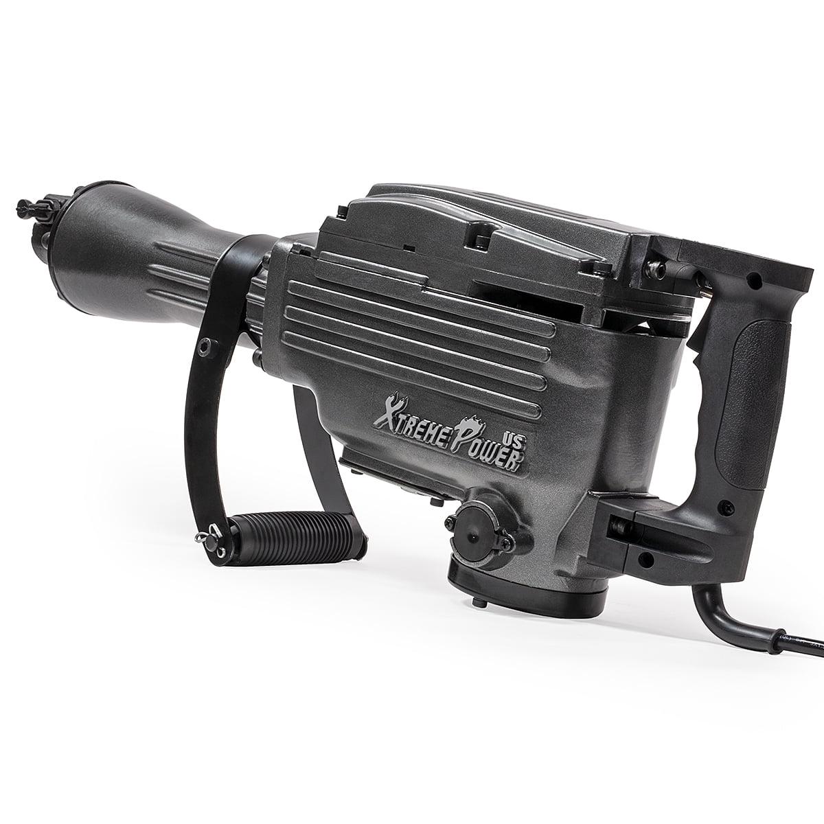 XtremepowerUS Industrial Demolition Jack Hammer with Point and Flat Chisel Bit Carrying Case, Grey - Image 3