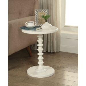 ACME Acton Round Top End Table in White