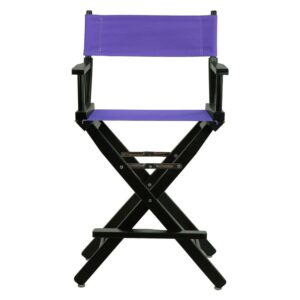 "24" Director's Chair Black Frame-Purple Canvas"