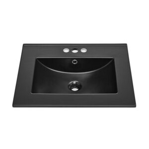 Swiss Madison SM-VT324-3MB Matte Black Ceramic 24" Drop-in Sink