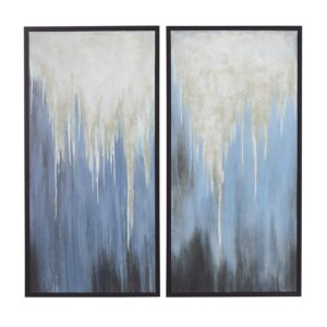 24" x 48" Abstract Framed Wall Art with Black Frame, by DecMode (2 Count)