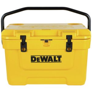 DeWalt 25 Quart Roto Molded Insulated Lunch Box Portable Drink Cooler, Yellow