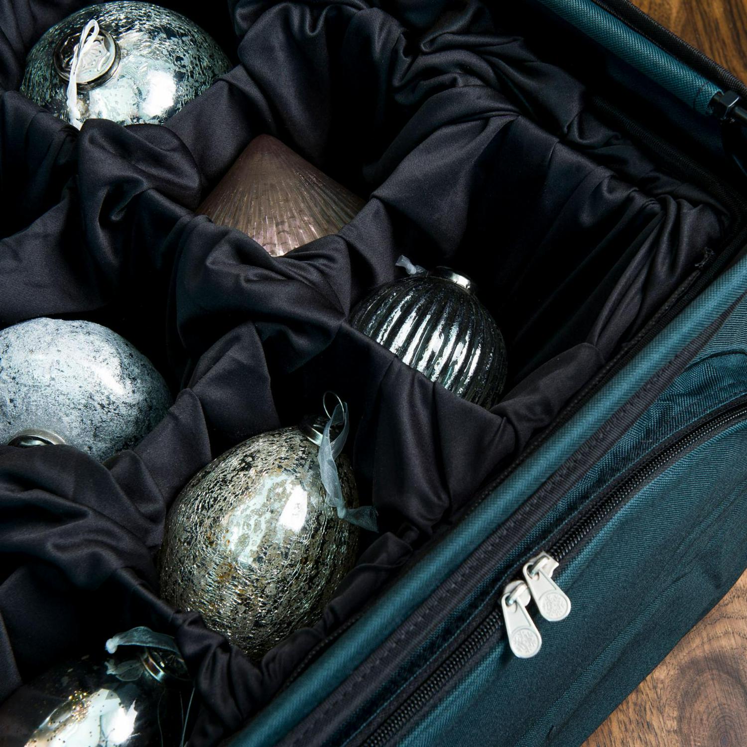 27" Green Unique Adjustable Tray Rectangular Christmas Ornament Storage Box - Image 7