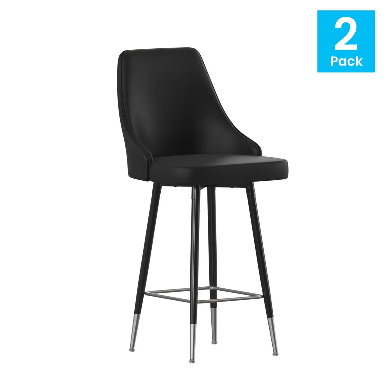 2PK BK Leather Counter Stools - Image 2