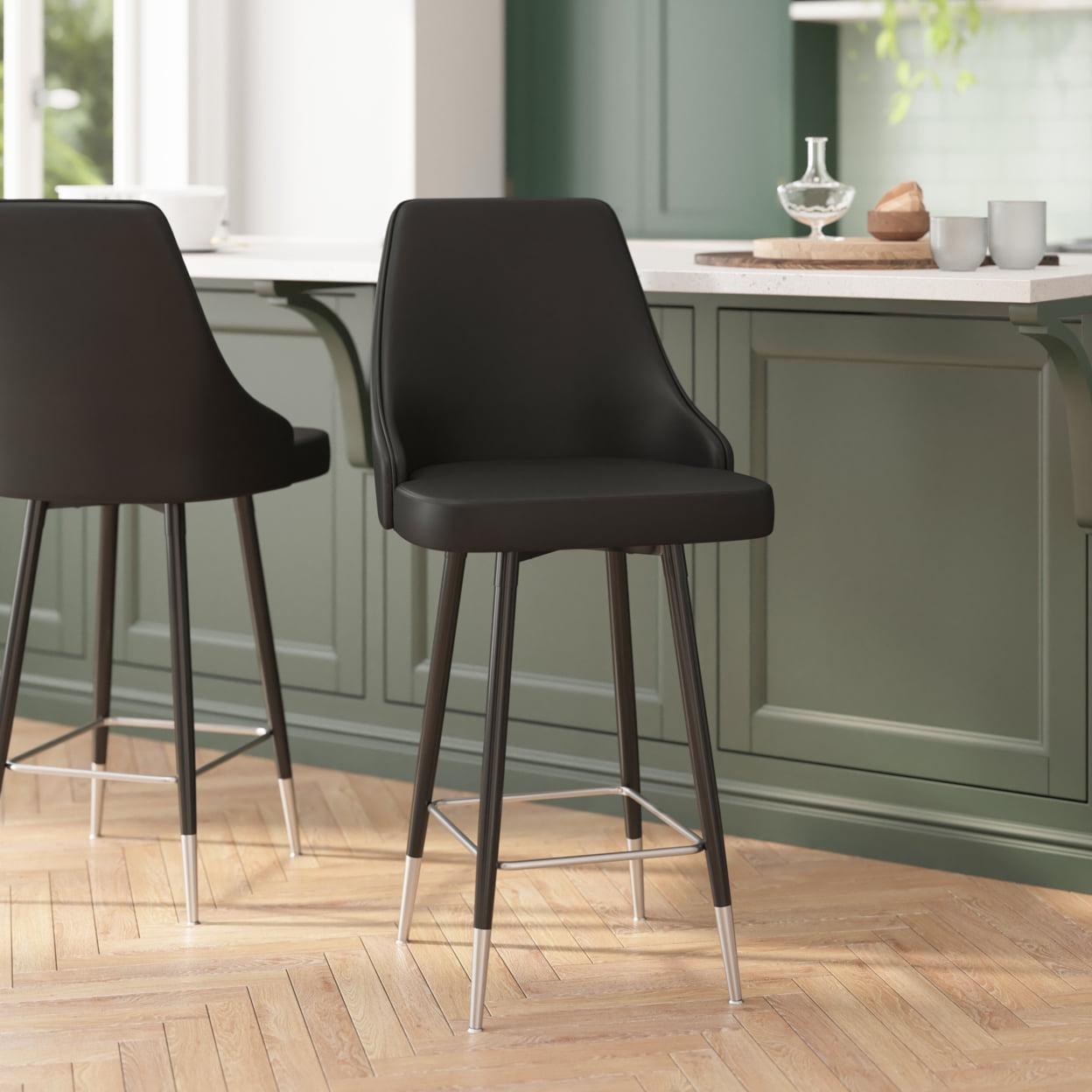 2PK BK Leather Counter Stools - Image 3
