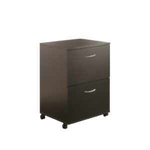 2 Drawers Vertical Wood Composite Filing Cabinet, Black