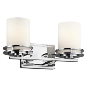 5077CH Kichler Lighting Hendrik - 2 light Bath Fixture - with Soft Contemporary inspirations - 7.75 inches tall by 14.5 inches wide-Chrome Finish