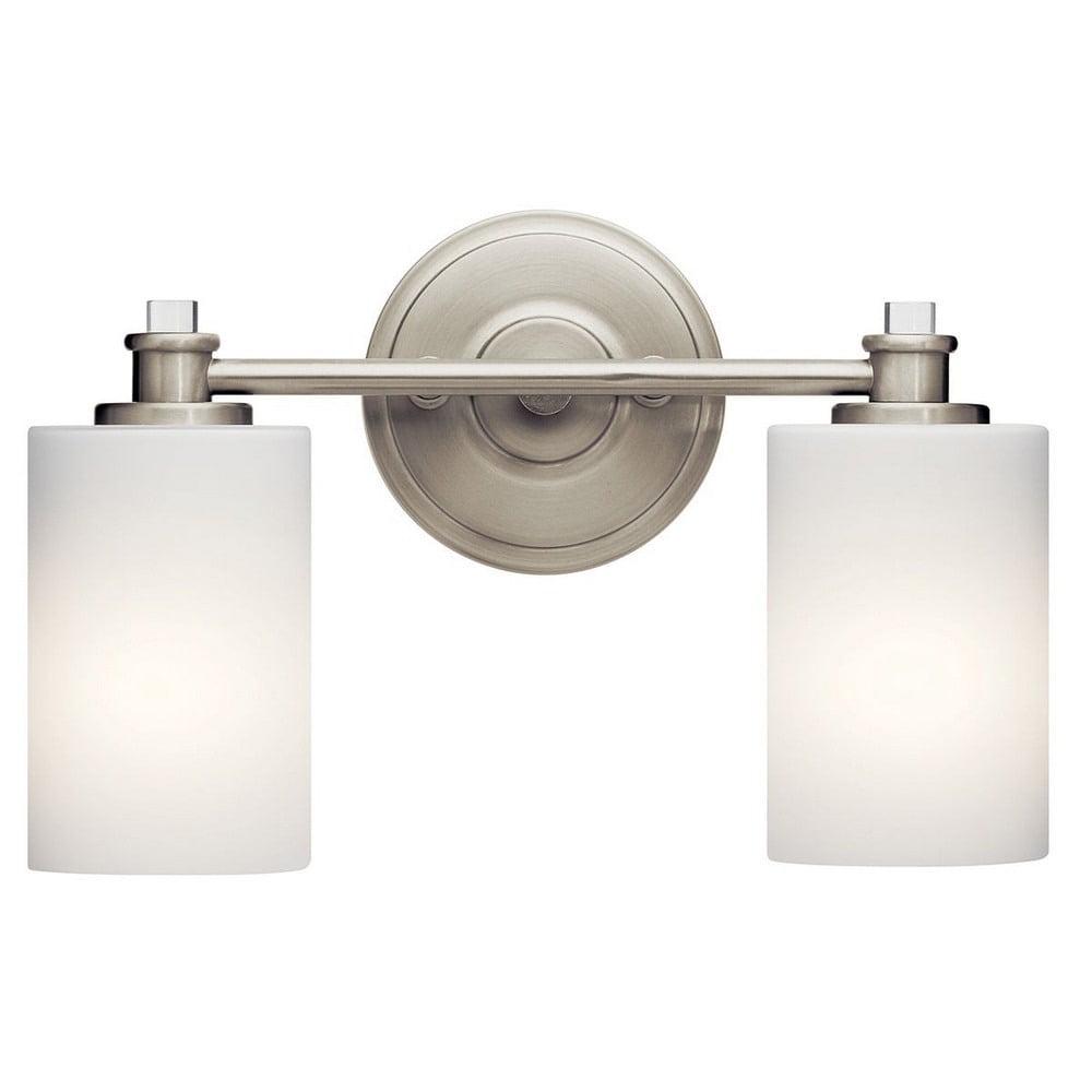 2 Light Swing Arm Bath Vanity Approved For Damp Locations With Transitional Inspirations 9.25 Inches Tall By 14 Inches Wide-Brushed Nickel Finish-Led