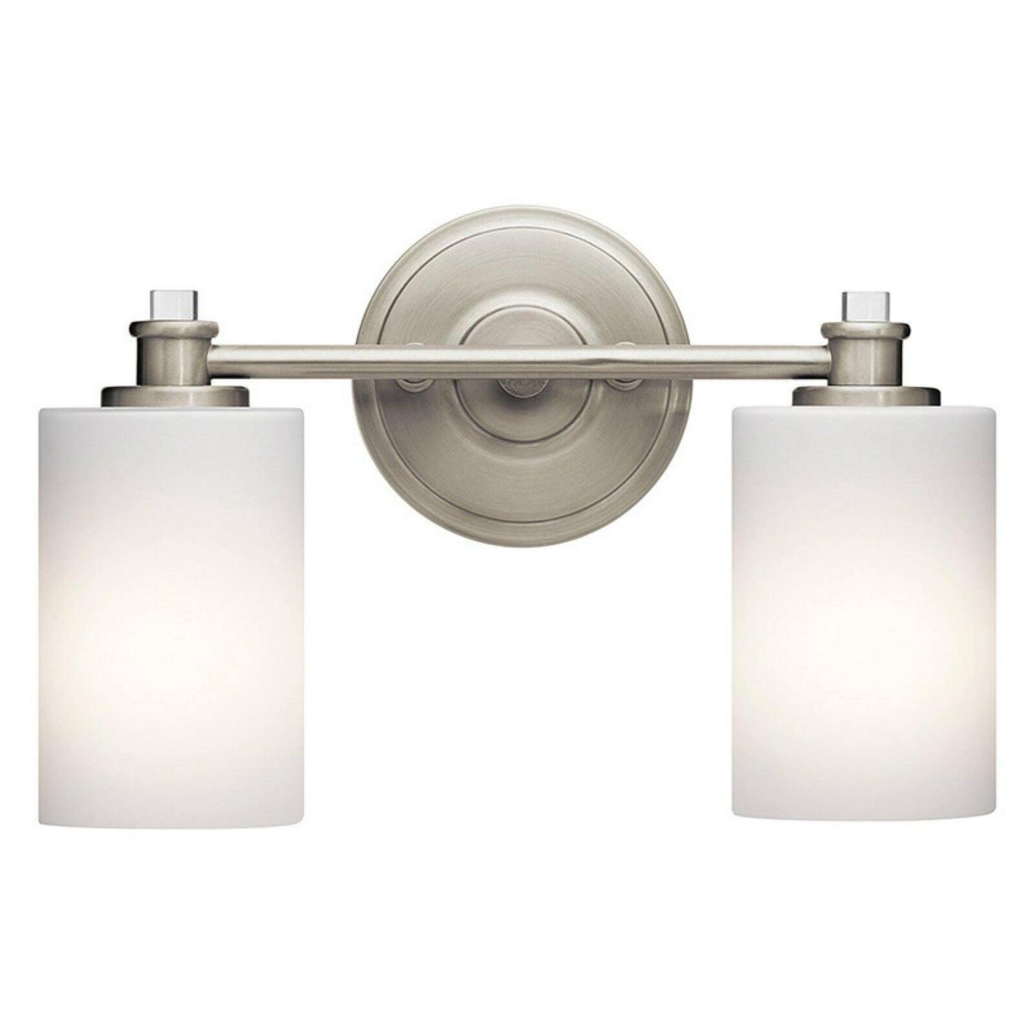 2 Light Swing Arm Bath Vanity Approved For Damp Locations With Transitional Inspirations 9.25 Inches Tall By 14 Inches Wide-Brushed Nickel Finish-Led - Image 2
