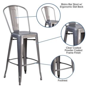 30" Clear Metal Indoor Stool
