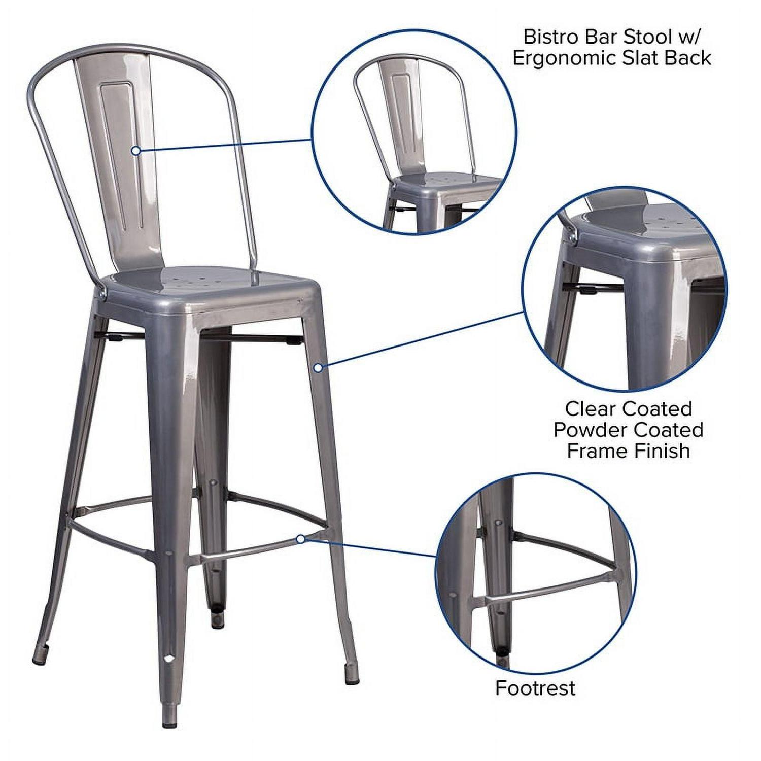 30" Clear Metal Indoor Stool