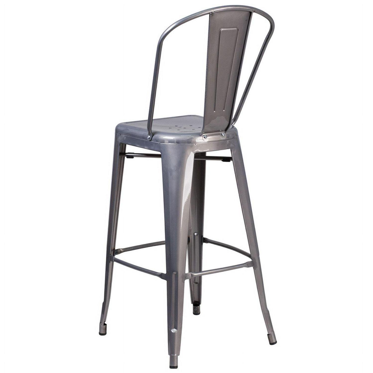 30" Clear Metal Indoor Stool - Image 3