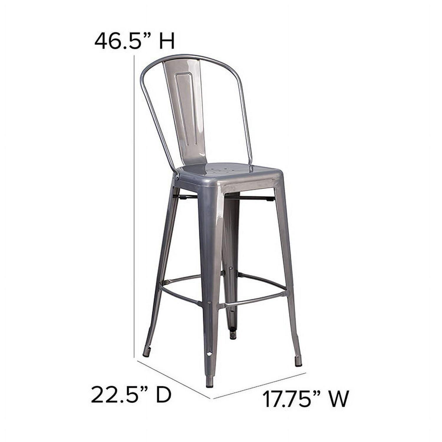 30" Clear Metal Indoor Stool - Image 2