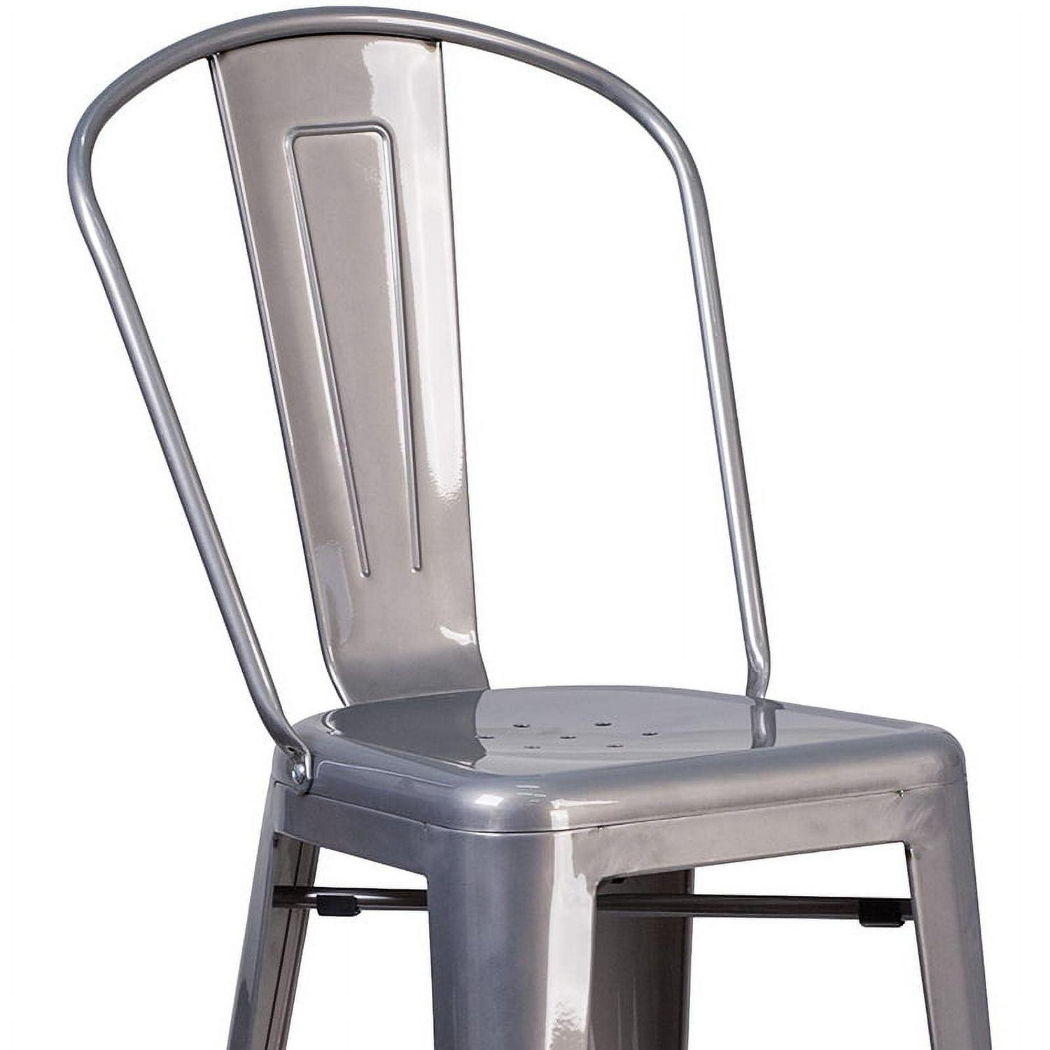 30" Clear Metal Indoor Stool - Image 4