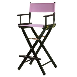 "30" Director's Chair Black Frame-Pink Canvas"