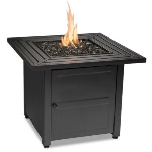 30" Square 30,000 BTU LP Gas Outdoor Fire Table with Black Fire Glass