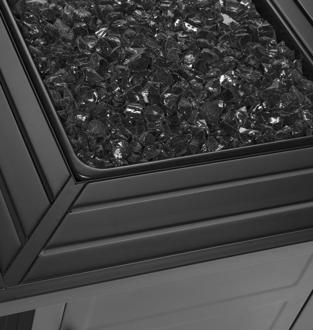 30" Square 30,000 BTU LP Gas Outdoor Fire Table with Black Fire Glass - Image 4