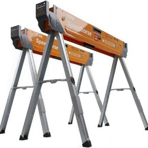 30 in. H Steel Speedhorse Sawhorse with Auto Release Legs (2-Pack)