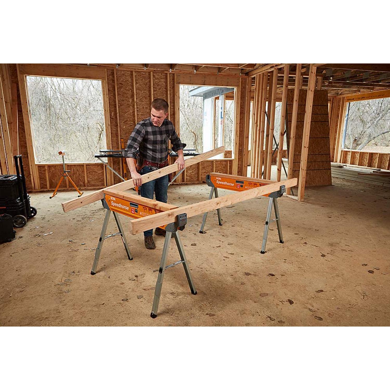 30 in. H Steel Speedhorse Sawhorse with Auto Release Legs (2-Pack) - Image 5