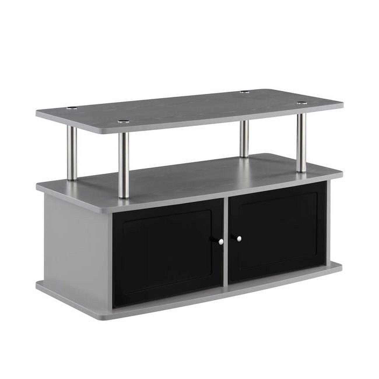 35.5 x 15.75 x 20.5 in. Designs2Go TV Stand with 2 Storage Cabinets & Shelf, Gray