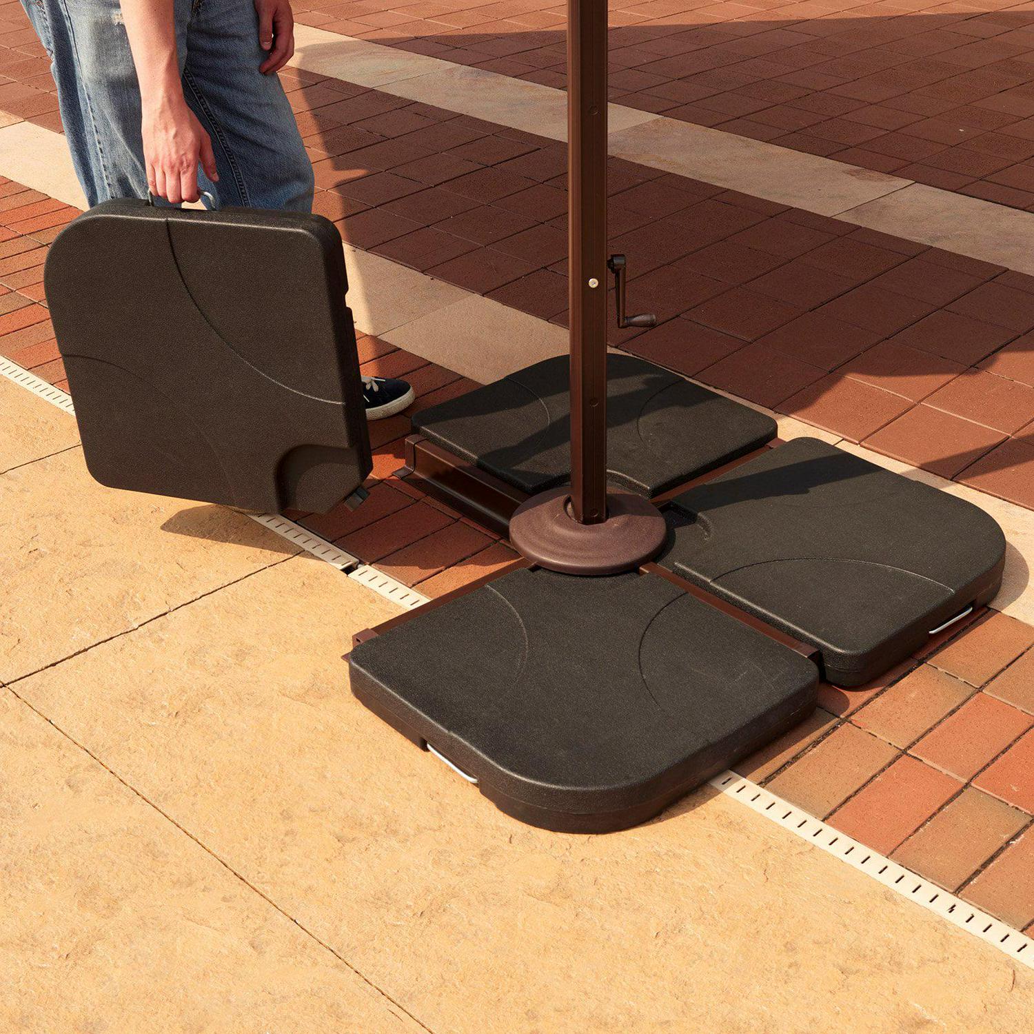 35-lb Resin Cross-Arm Umbrella Base Weights, Ebony, Set of 4 - Image 2