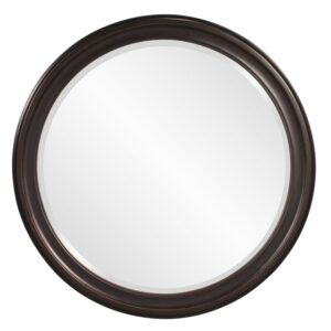 Tyler Dillon Round Bronze Wood Framed Wall & Accent Mirror - 36"D