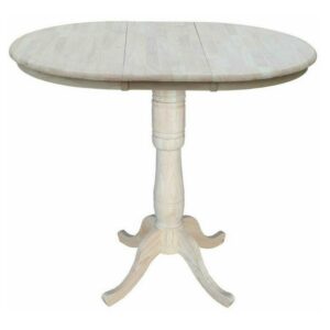 36" Round Extension Table, Bar Height with 12" Leaf