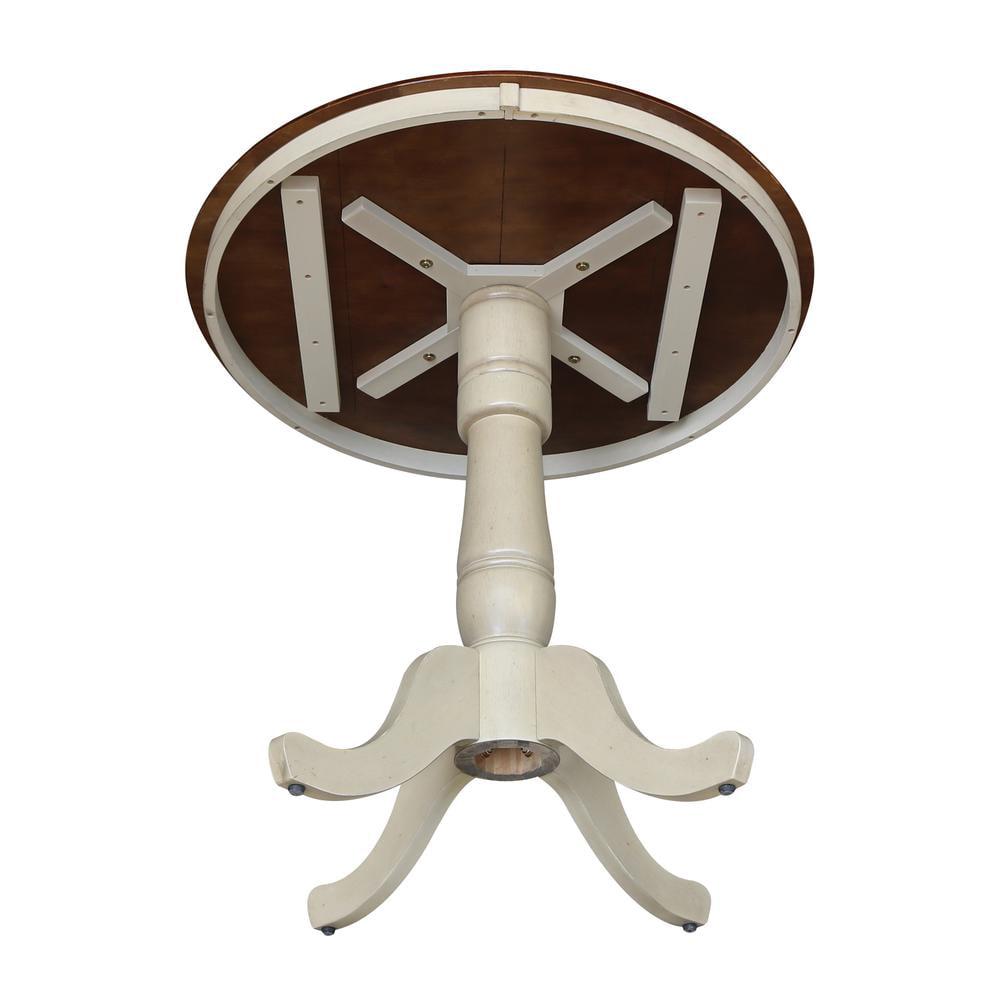 36'' Round Solid Wood Counter Height Pedestal Dining Table in Antiqued Almond/Espresso by International Concepts - Image 8