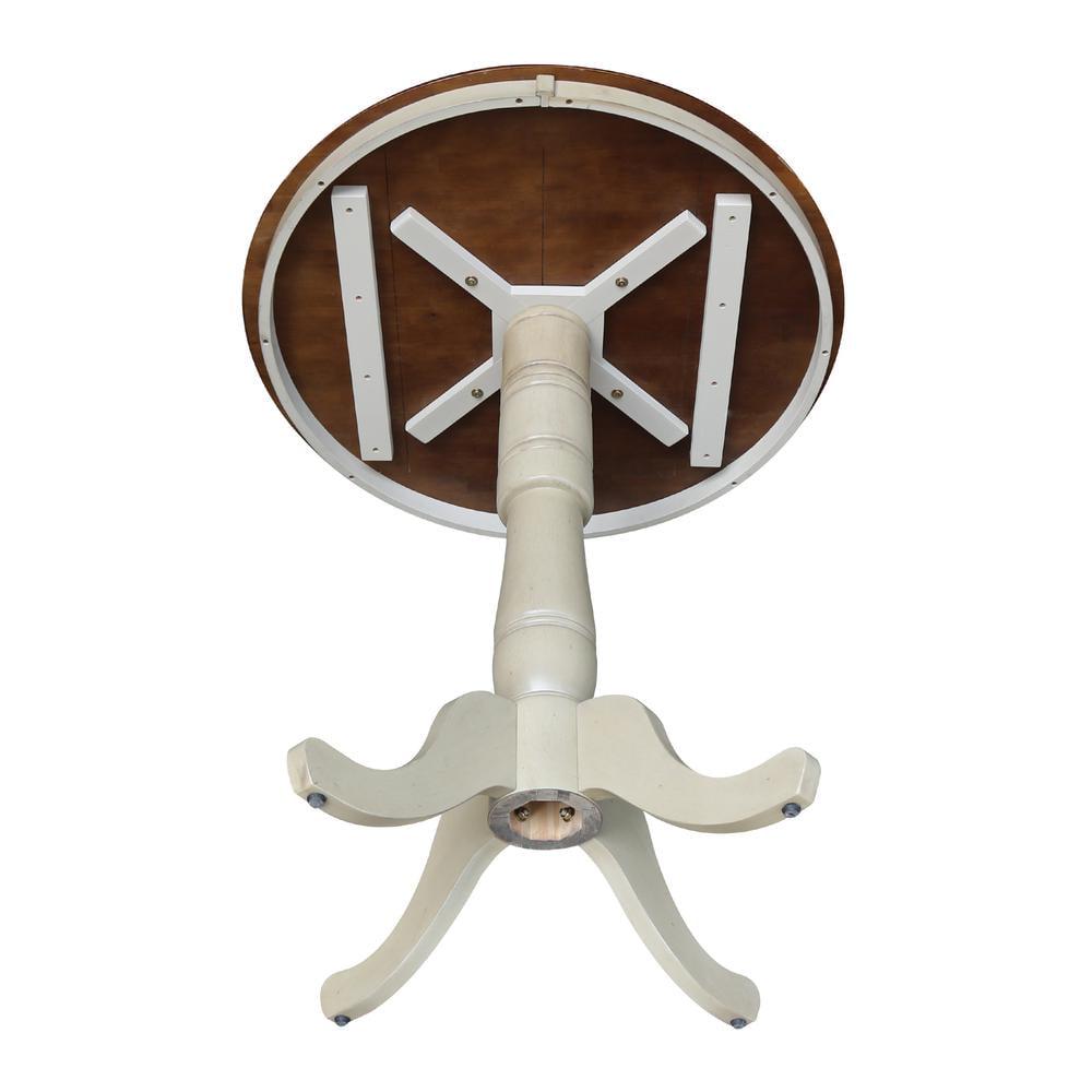 36'' Round Solid Wood Counter Height Pedestal Dining Table in Antiqued Almond/Espresso by International Concepts - Image 5