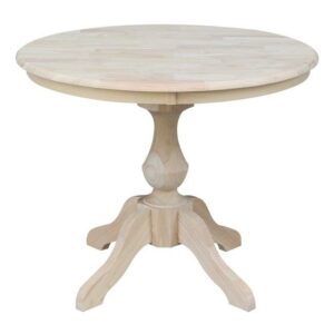 36" Round Top Pedestal Dining Table - Unfinished