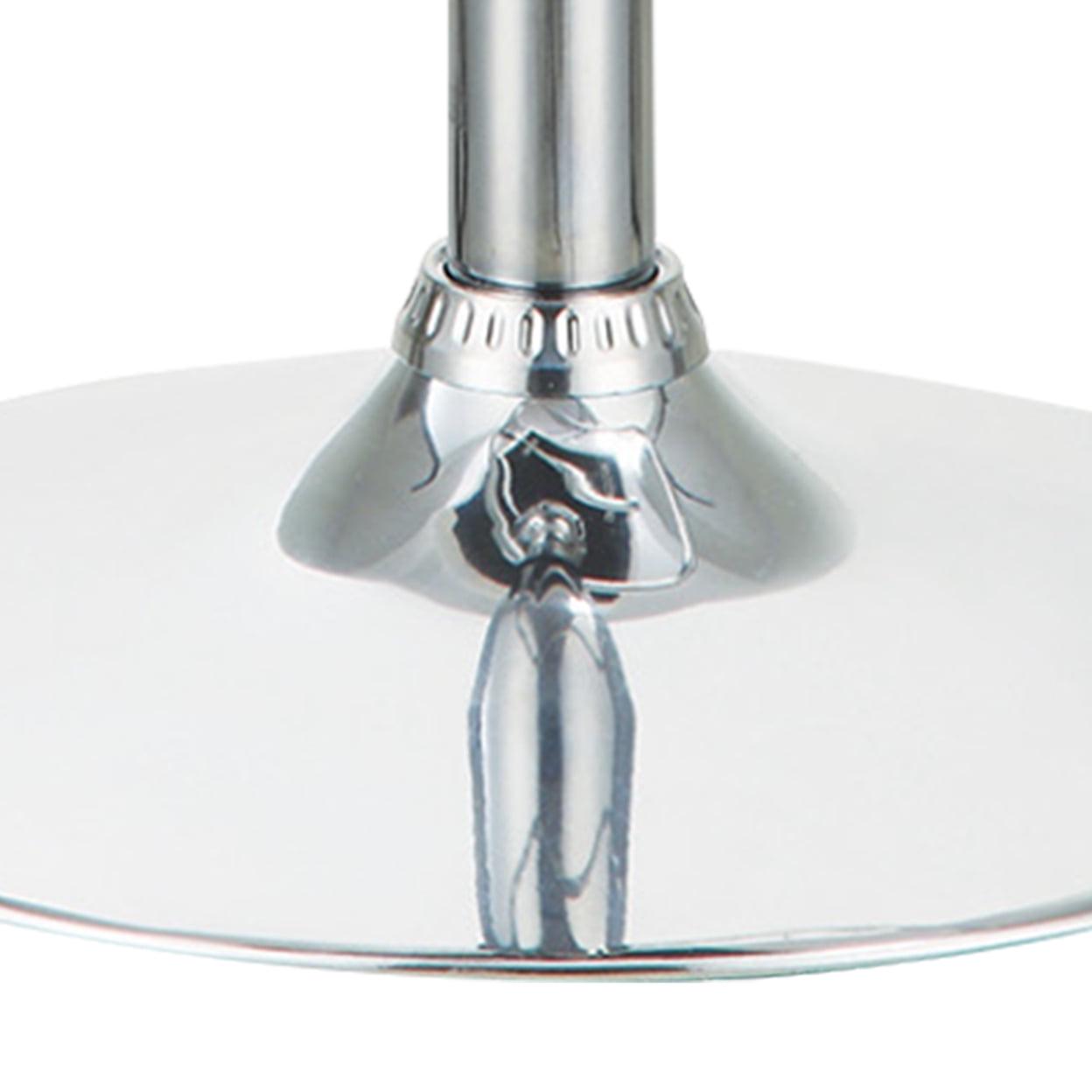 37 Inch Modern Swivel Bar Stool, Grid Stitching, Adjustable, Black, Chrome- Saltoro Sherpi - Image 3