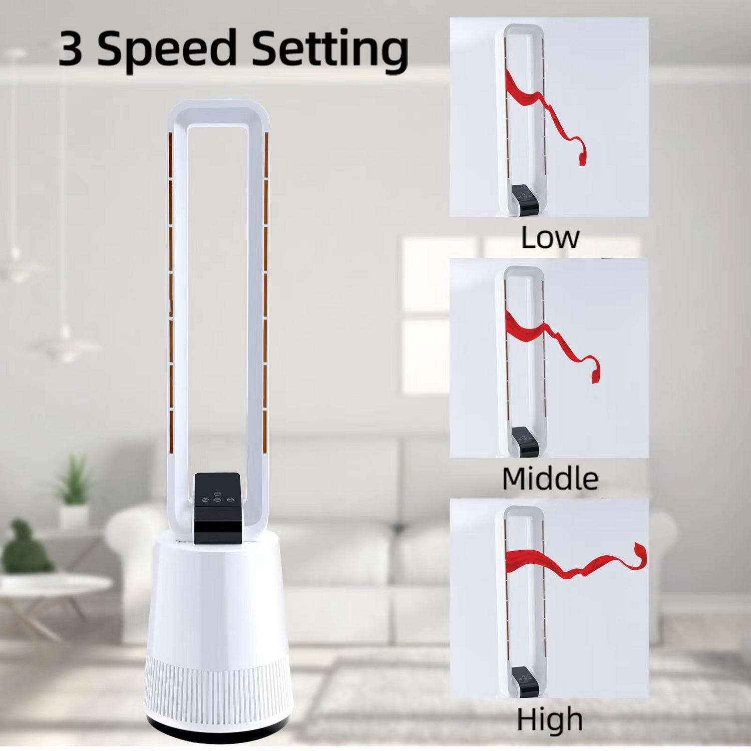 Dubbin 38 in 3-Speed Bladeless Oscillating Electric Household Fan - Image 4