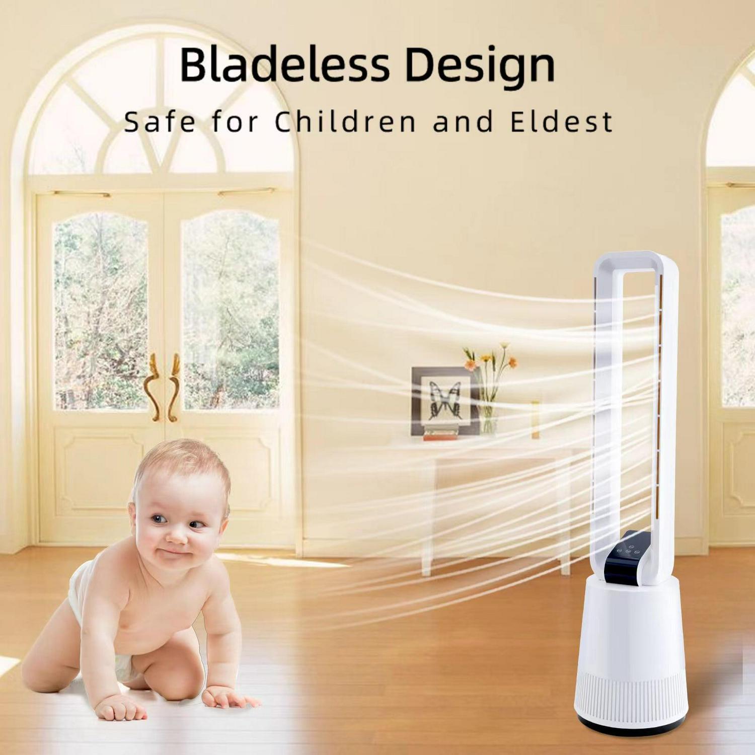 Dubbin 38 in 3-Speed Bladeless Oscillating Electric Household Fan - Image 7