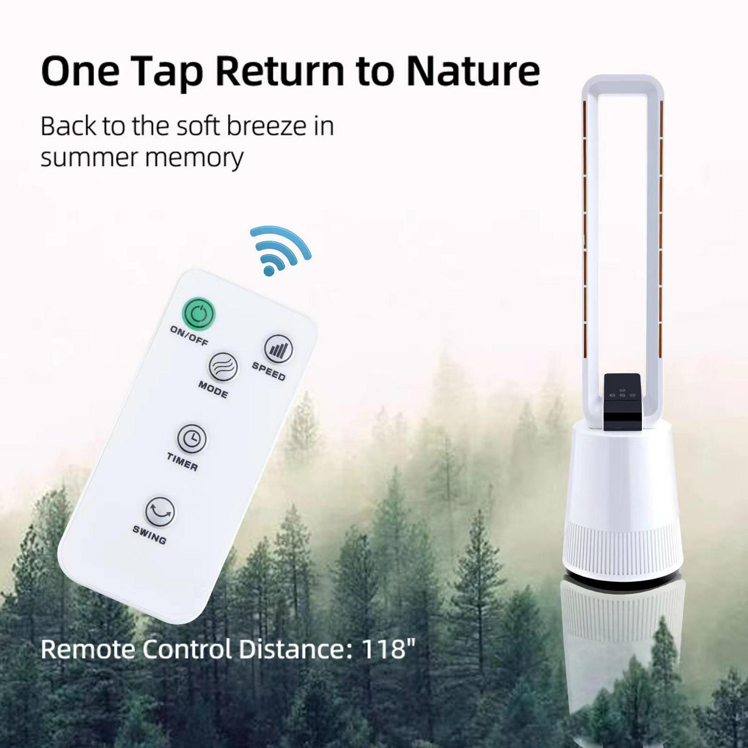 Dubbin 38 in 3-Speed Bladeless Oscillating Electric Household Fan - Image 3